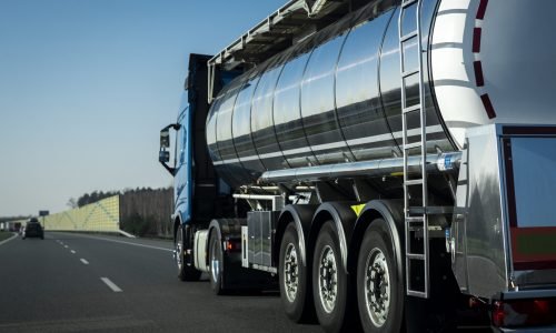 Long truck transportation logistics services themed photograph